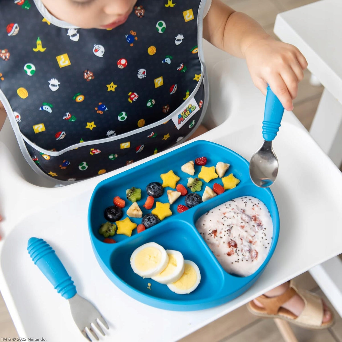 BUMKINS assiette en silicone avec ventouse 3 compartiments 6mois+