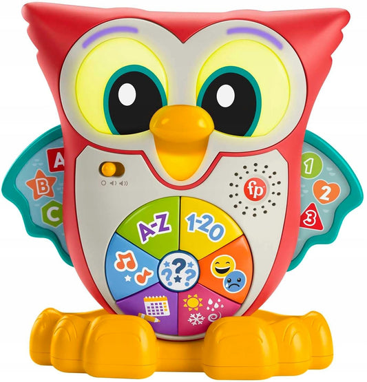 FISHER-PRICE interaktywna SOWA światła 90 melodii zdań J. FRANCUSKI 18 m+