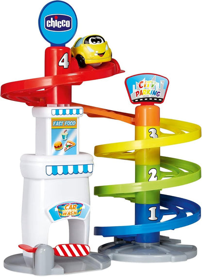CHICCO parking à plusieurs niveaux 37 cm + voiture Turbo Ball