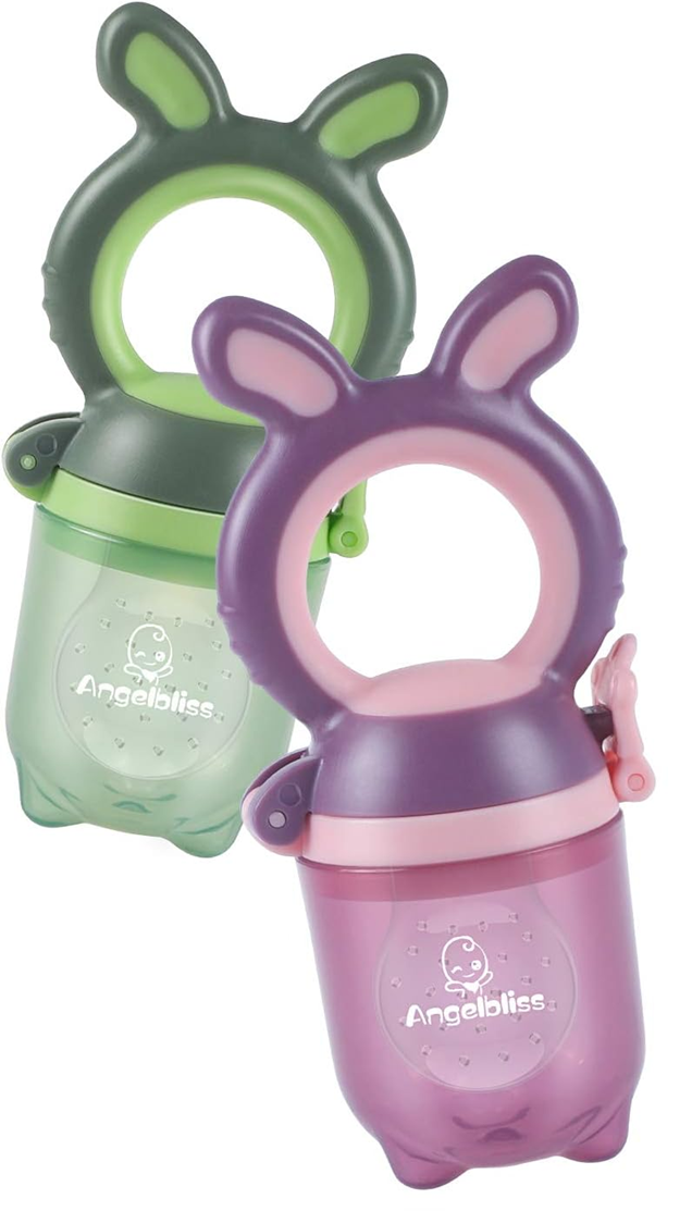 ANGELBLISS bidering og frugtdispenser til børn 3-12 m 2 stk. 6 mundstykker