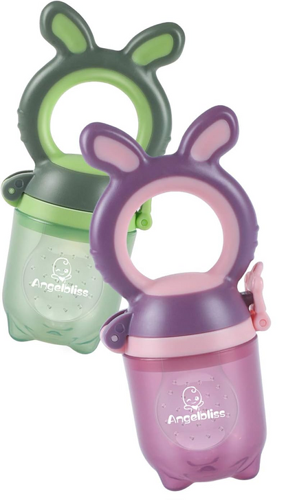 ANGELBLISS bidering og frugtdispenser til børn 3-12 m 2 stk. 6 mundstykker
