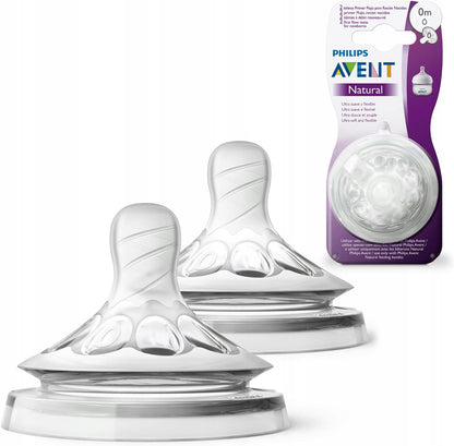 PHILIPS AVENT Natural smoczki do butelek 0msc x2