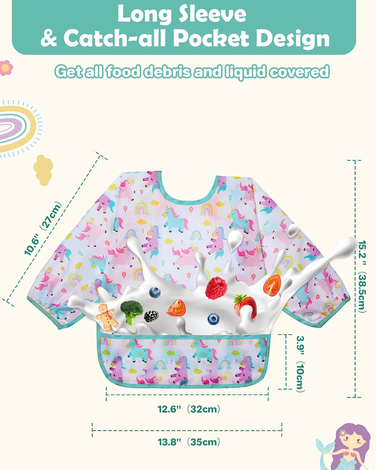 LICTIN bib apron with pocket x3