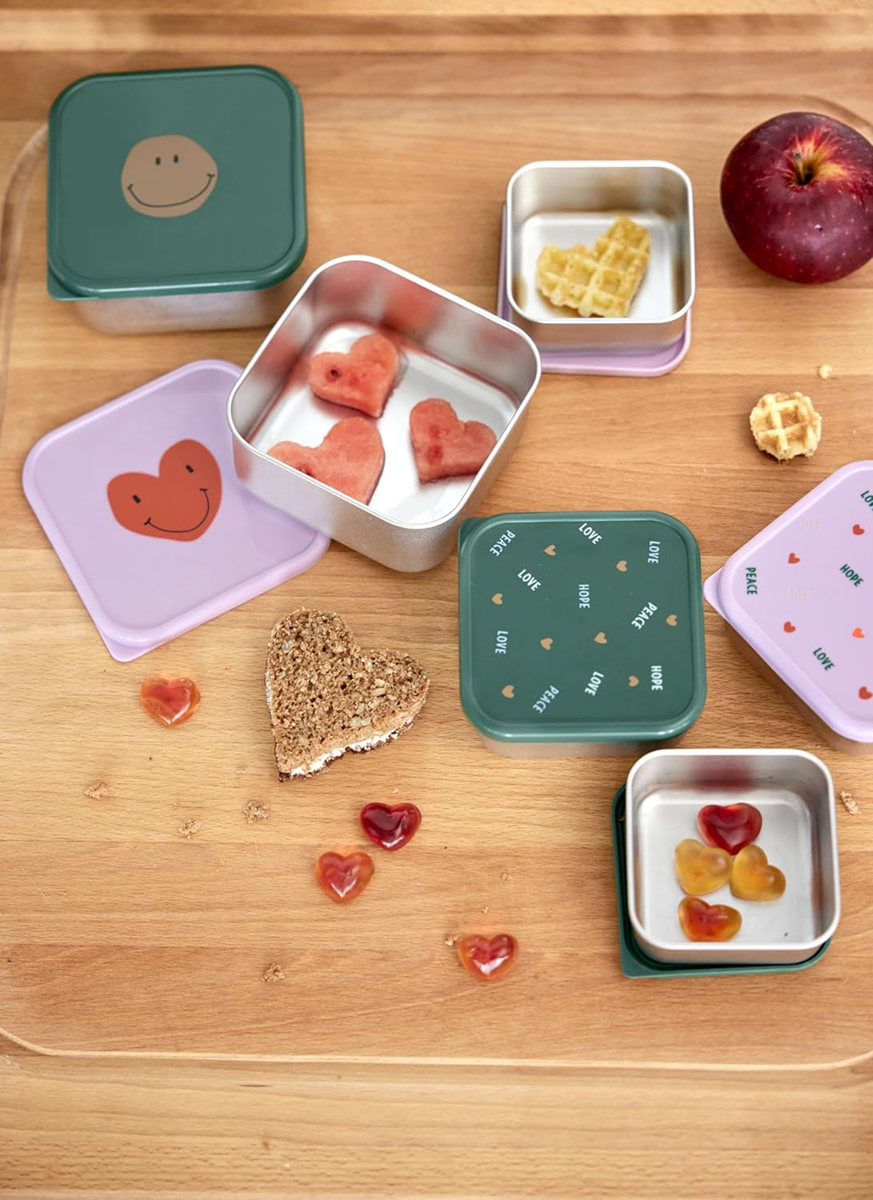 LASSIG Snackbox stalowe PUDEŁKA NA PRZEKĄSKI x3