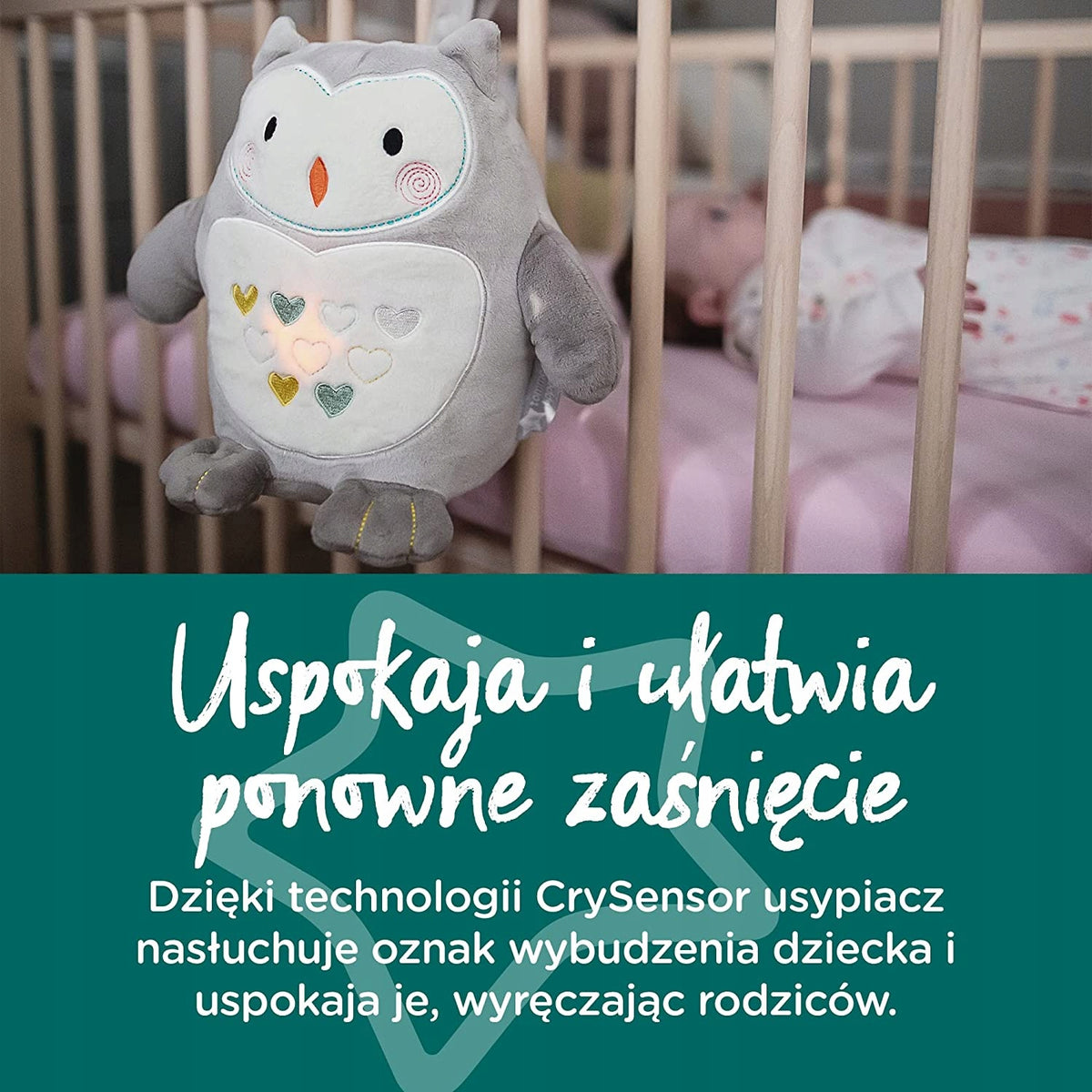 TOMMEE TIPPEE Sowa Ollie przytulanka z pozytywką i lampką nocną