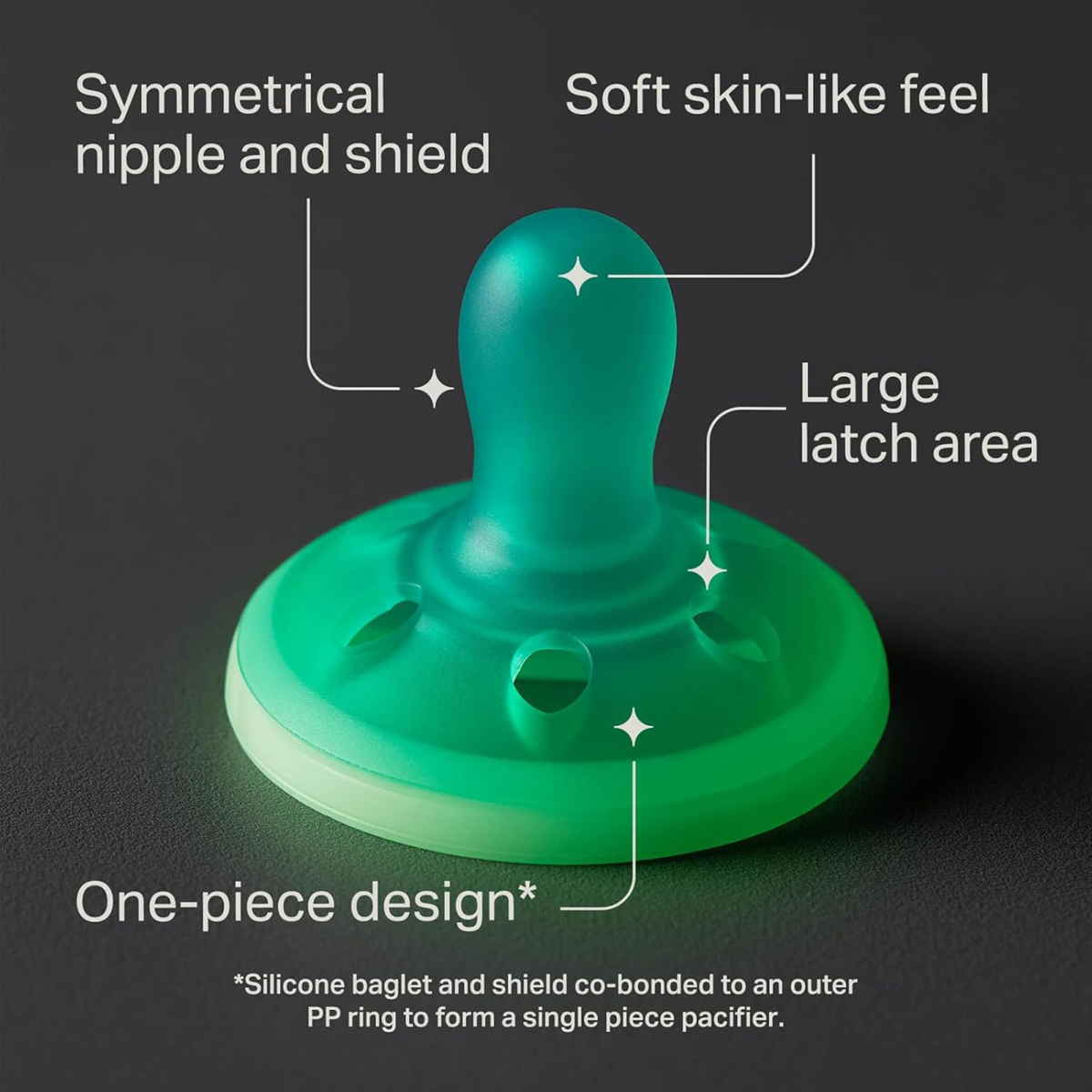 TOMMEE TIPPEE Breast Like smoczek uspokajający x4 0-6msc ŚWIECĄ