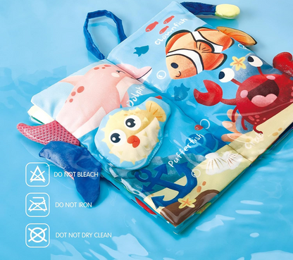HAHALAND Marine Animals książeczka sensoryczna ZAWIESZKA 12,5 x 22 cm