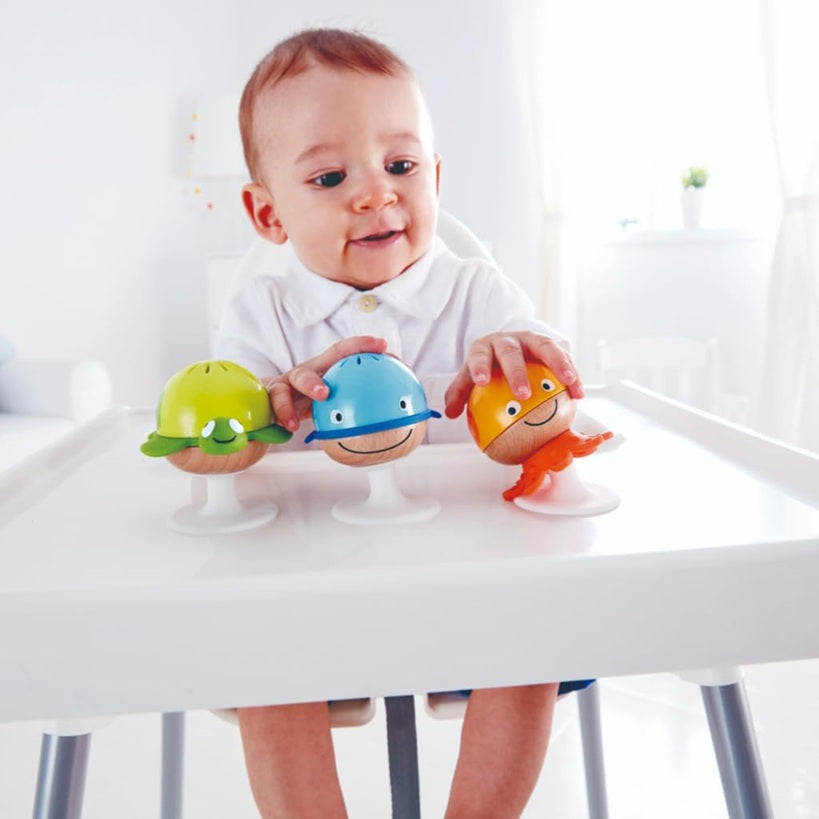 HAPE Stay-put sensoryczne stworzenia morskie z przyssawkami 3 sztuki "N