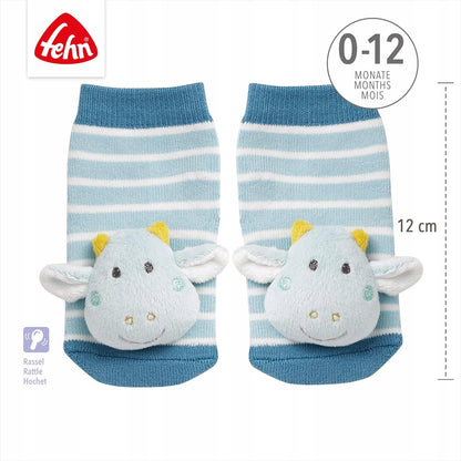 FEHN Havdyr babysokker med rangle 0-12 mdr.