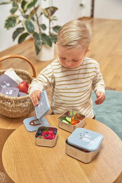 LÄSSIG Snackbox rozsdamentes acél uzsonnásdobozOK 3 db