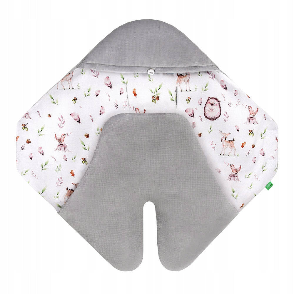 LULANDO couverture d’emmaillotage pour siège auto double face 90x80 cm