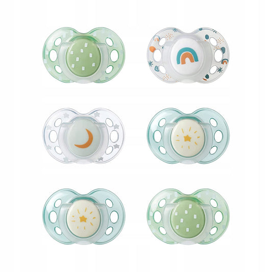 TOMMEE TIPPEE Schnuller symmetrisch x6 NACHTLEUCHTEND 18-36