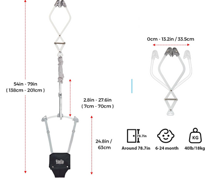 FUNLIO Hop ugráló ajtókeret 6–24 hónap, 18 kg-ig