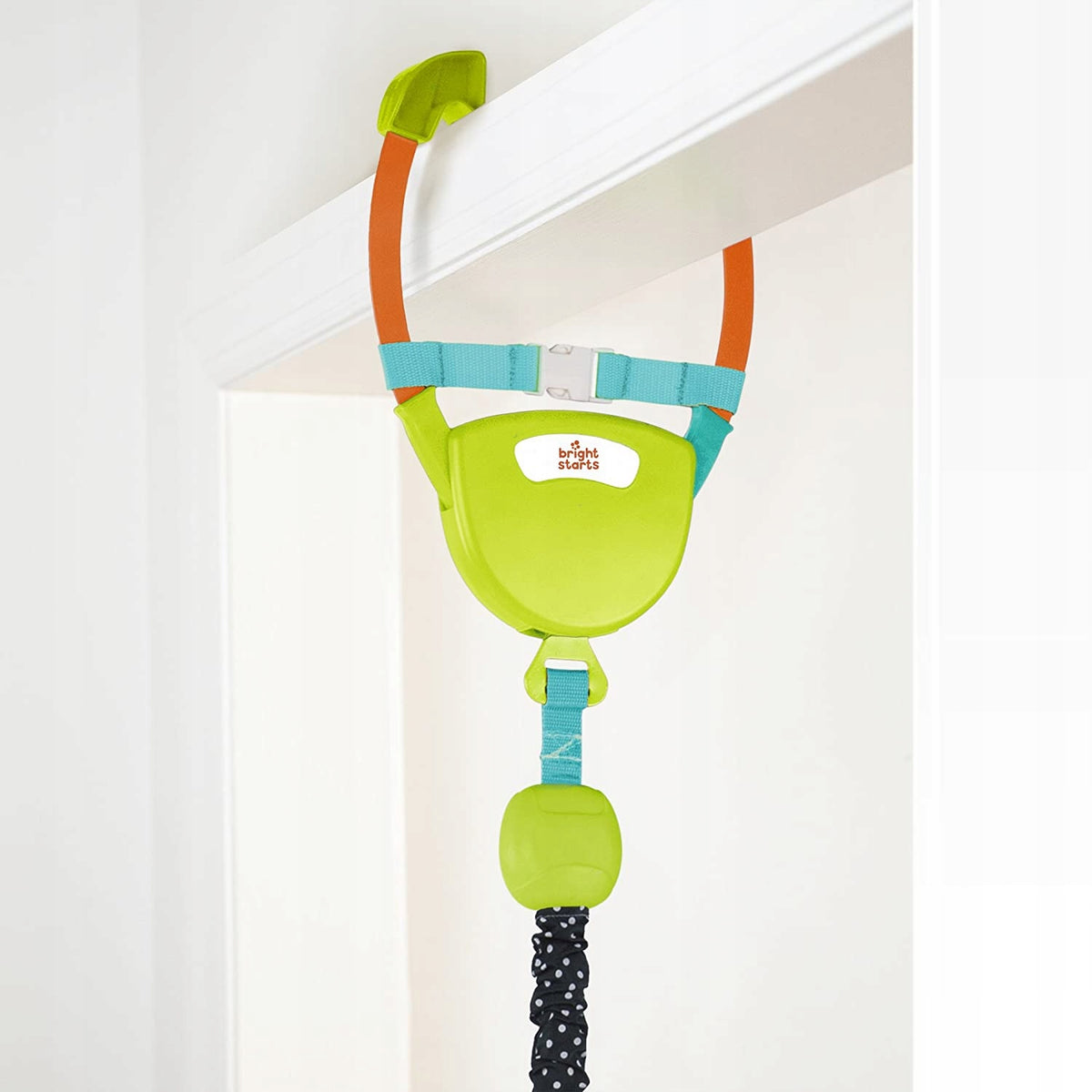 BRIGHT STARTS skoczek futrynowy DELUXE, kolorowy skoczek dla niemowląt montowany w futrynie, 6 m+