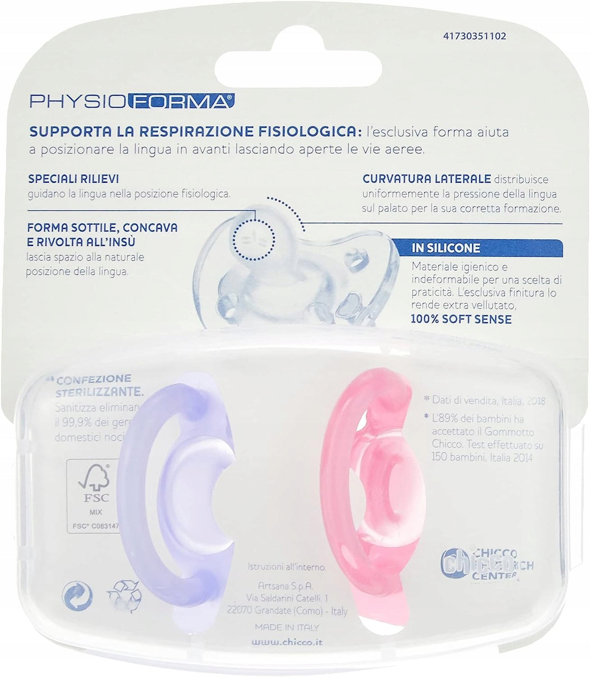 CHICCO silicone dummies x2