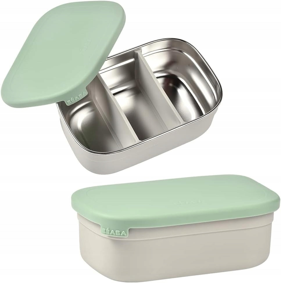 BEABA cutie de prânz lunchbox din oțel inoxidabil 760ml cu compartimente