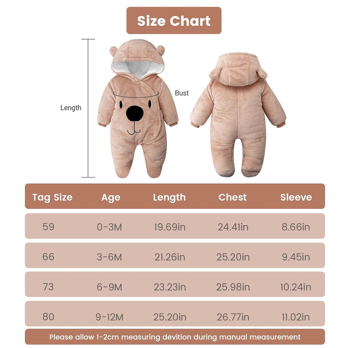 JIAMY winter hooded snowsuit 6-9 months