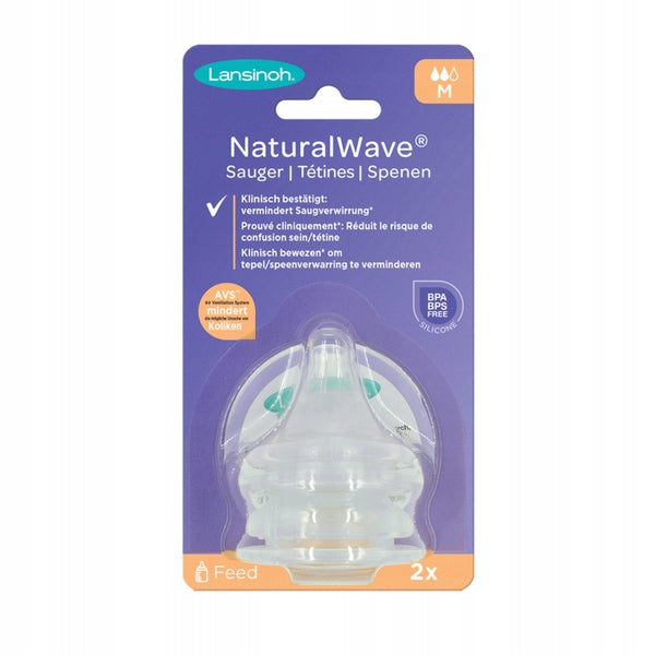LANSINOH NaturalWave smoczki do butelki 3m+