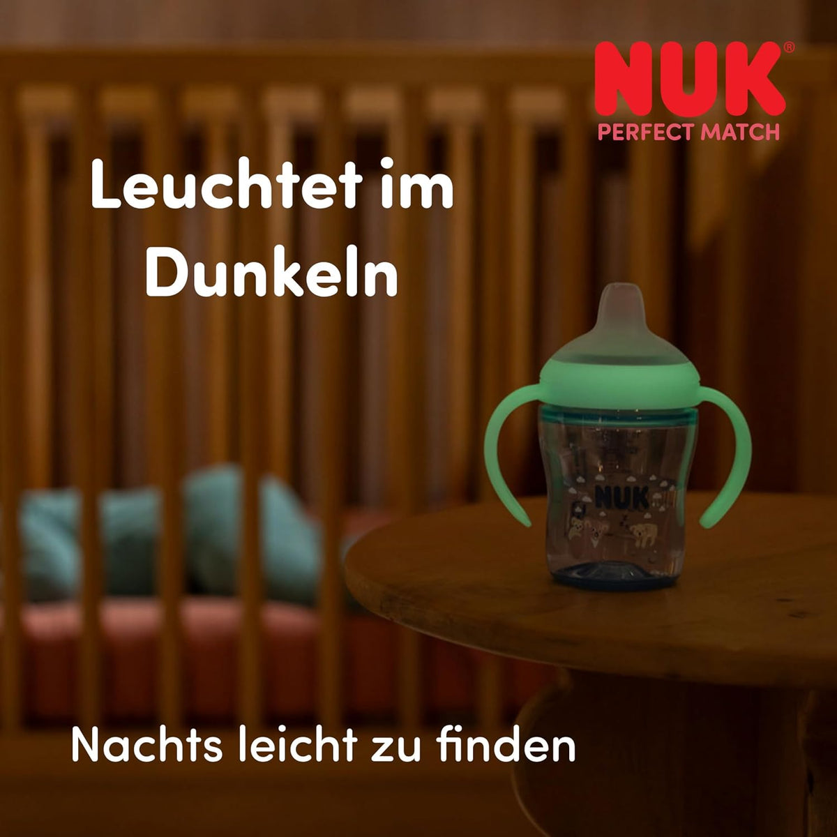 NUK Perfect Match εκπαιδευτικό ποτηράκι 150ml 6μ+ ΦΩΣΦΟΡΙΖΕΙ ΣΤΟ ΣΚΟΤΑΔΙ
