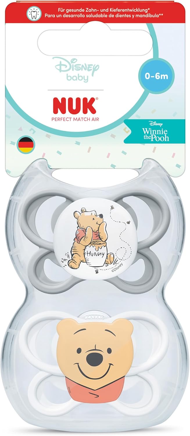 NUK Ursinho Pooh Air chupeta calmante de silicone 0-6m x2