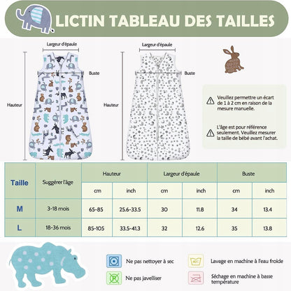 LICTIN gigoteuse d'été 0,5TOG 65-85cm x2