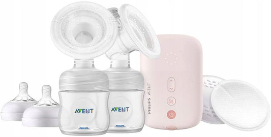 PHILIPS AVENT SCF397/11 podwójny LAKTATOR elektryczny różowy z butelkami i akcesoriami Natural Motion