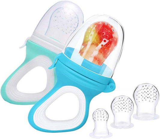 MELARQT Beißring Obst-Feeder für Babys 3-12 Monate 2 Stück 6 Mundstücke