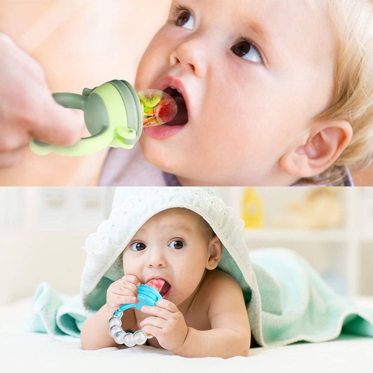 KOSHINE frug-sut 2 stk. 5 mundstykker + ske 125 ml og kæde