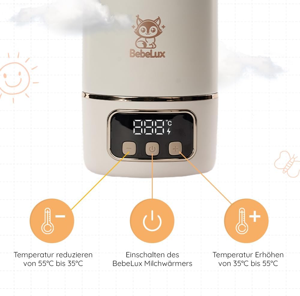 BEBELUX BebeWarm REJSE-flaskevarmer USB 3'