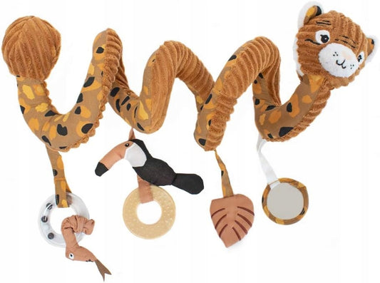 LES DEGLINGOS spirală cu oglindă, jucărie de dentiție, zornăitoare, jucărie care scârțâie, 40 cm