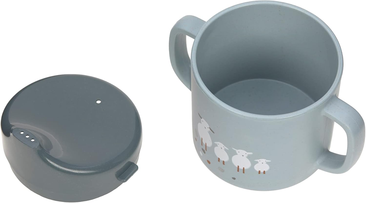 LÄSSIG Sippy Cup Tiny Farmer Sheep csőrös itatópohár 150 ml 6 hónap+