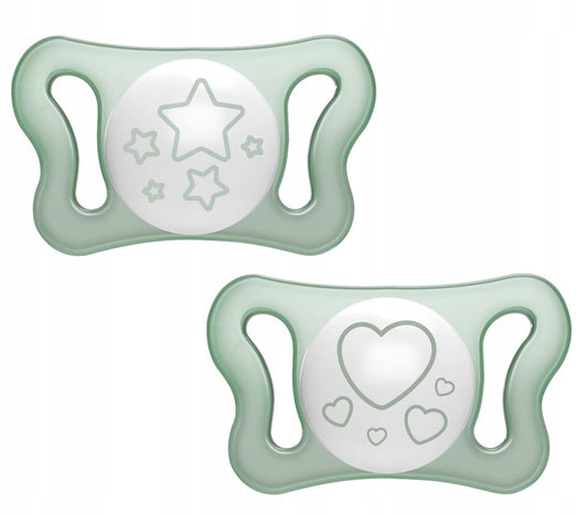 CHICCO MICRO PhysioForma Schnuller x2 Silikon 0-2 Monate NACHTLEUCHTEND