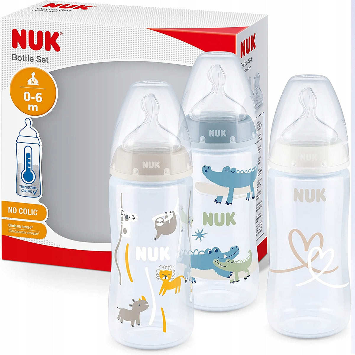 NUK First Choice+ No Colic zestaw butelek 3x 300 ml