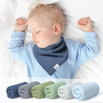 LULU MOON bandana-hagesmække med tryklås 0-36md. x5