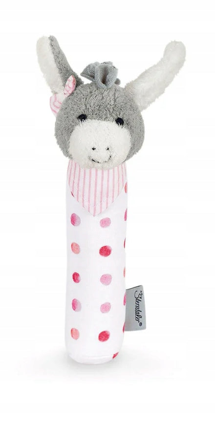 STERNTALER Osiołek Emmi zabawka z piszczałką 18cm "N, szaro-różowy osiołek dla niemowląt 0+