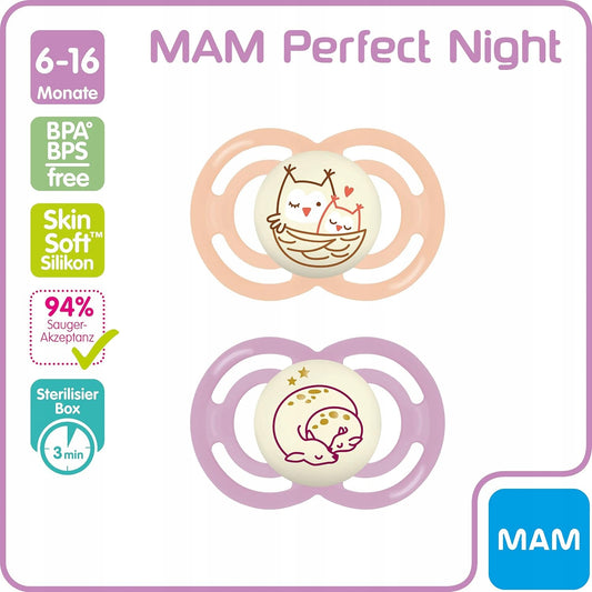 MAM Perfect Night Schnuller x2 6-18 Monate + Box