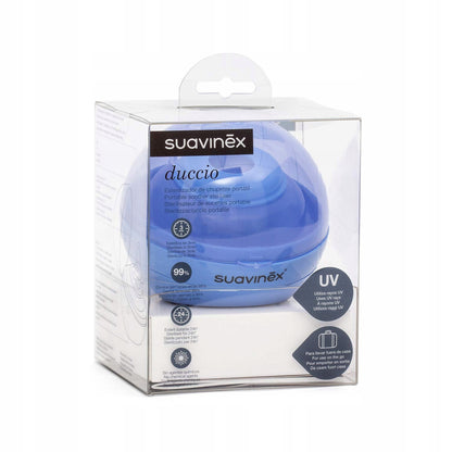 SUAVINEX DuccioUV teat sterilisercolour bluedimensions approx. 9 x 9 x 8 cmpower supply: 3 x AAA batteries