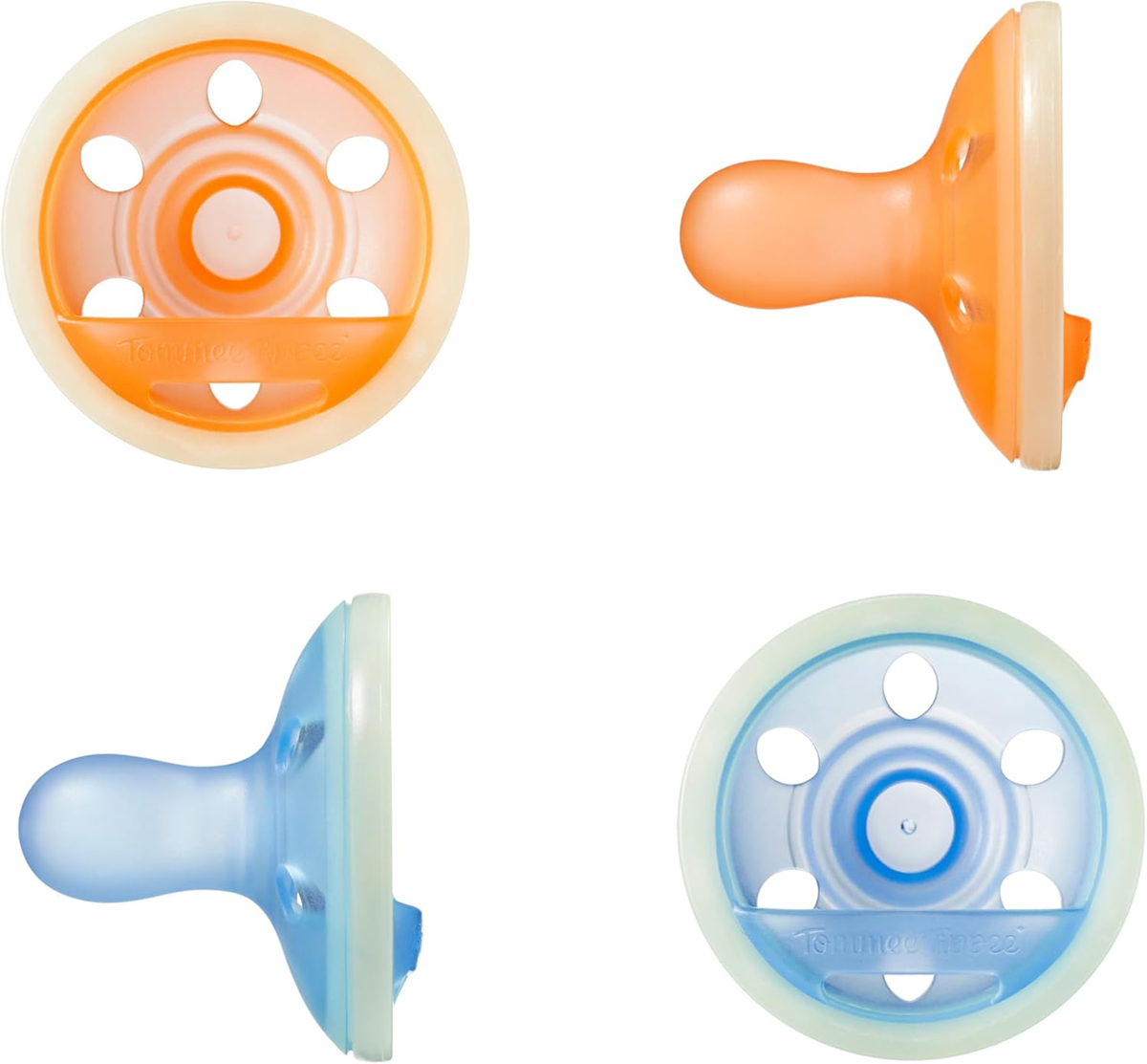 TOMMEE TIPPEE Breast Like smoczek uspokajający x4 6-18msc ŚWIECĄ