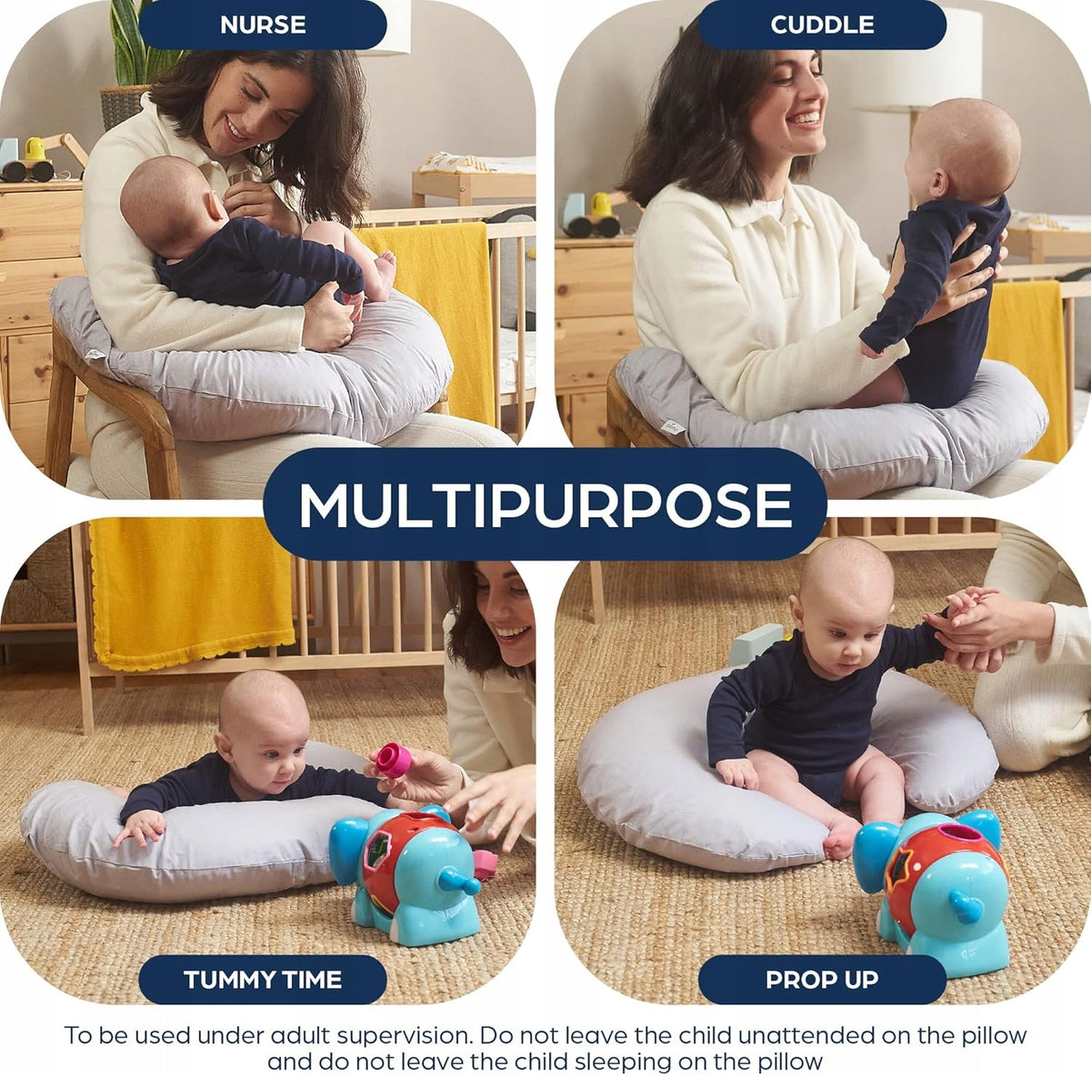 NIIMO coussin multifonctionnel de grossesse pour l’allaitement + housse