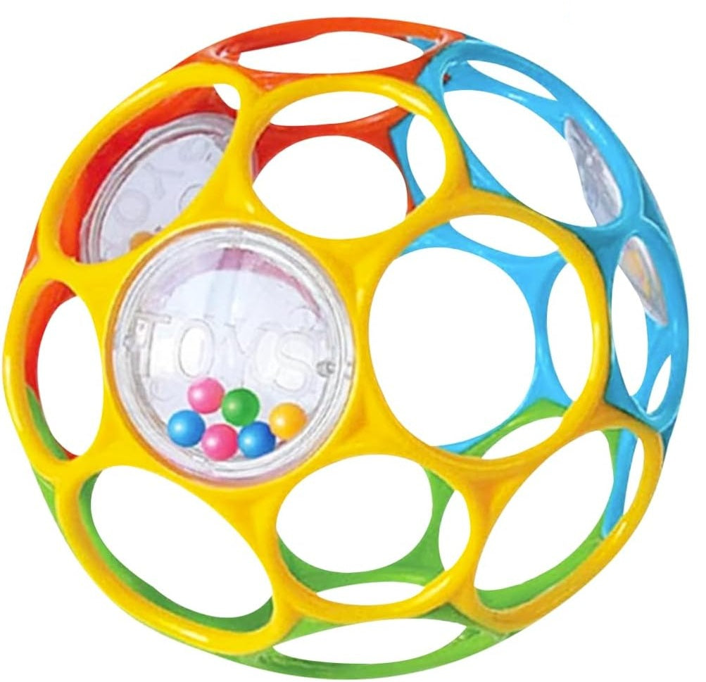 KIKUO Classic Ball bidering og gribebold med rangler 11,5 cm