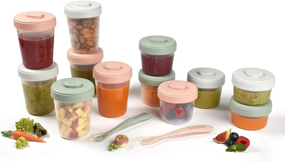 BEABA 12 containers with lids, 2 x spoon