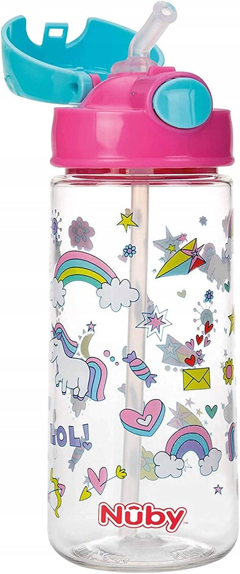 NUBY Szívószálas kulacs Tritánból, szívószállal, 4 hónap+ 540 ml