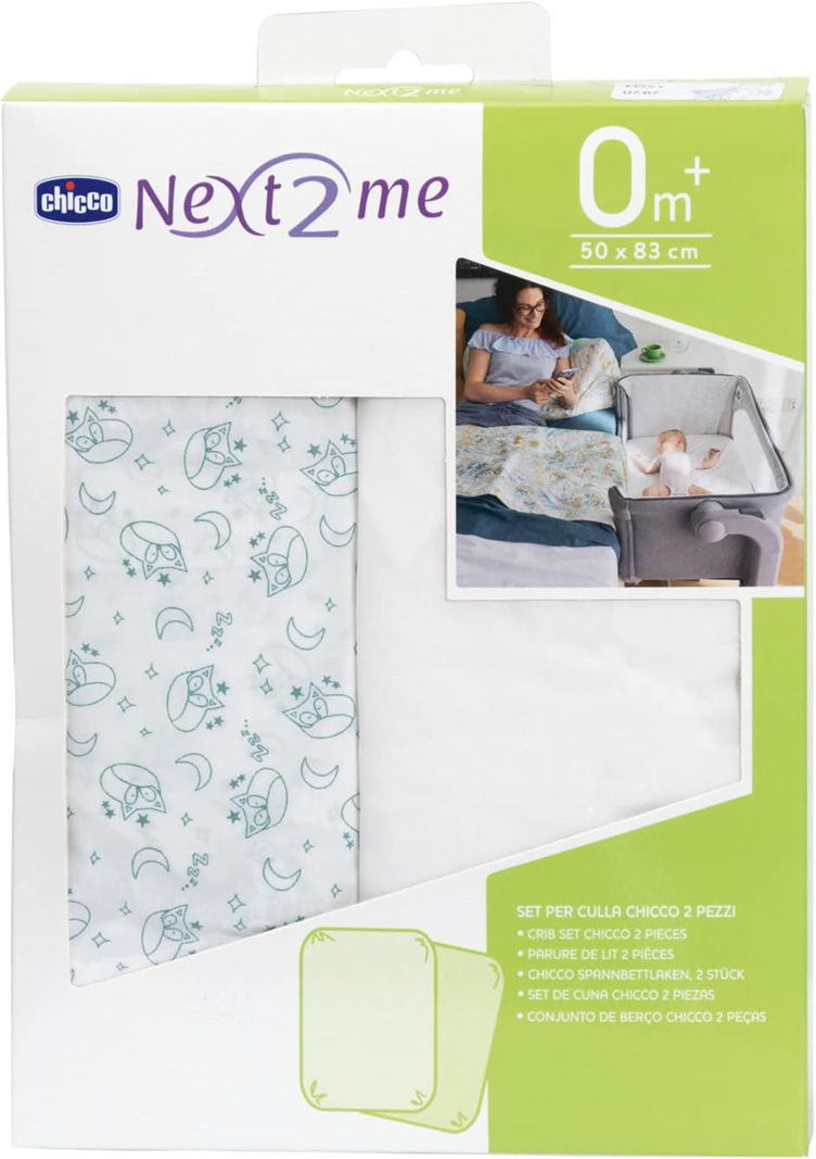 CHICCO NEXT2ME prześcieradło do łóżeczka x2 50x83