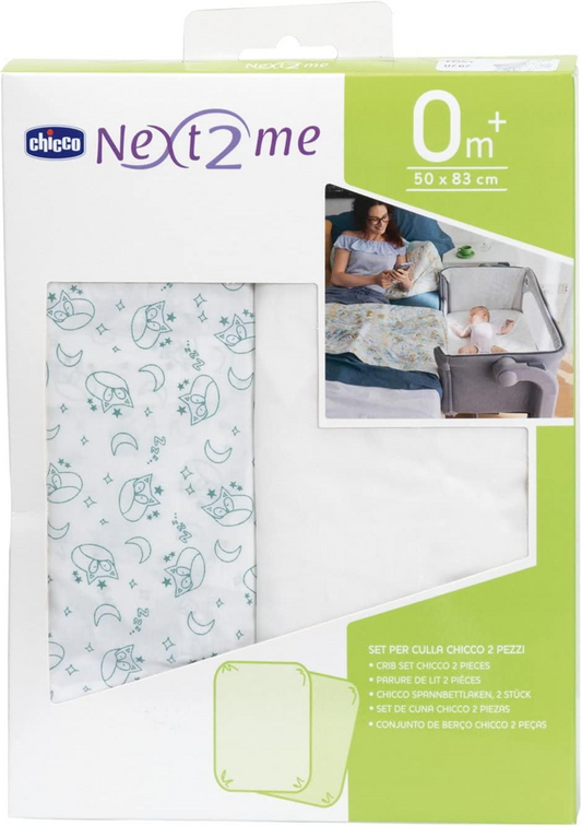 CHICCO NEXT2ME prześcieradło do łóżeczka x2 50x83
