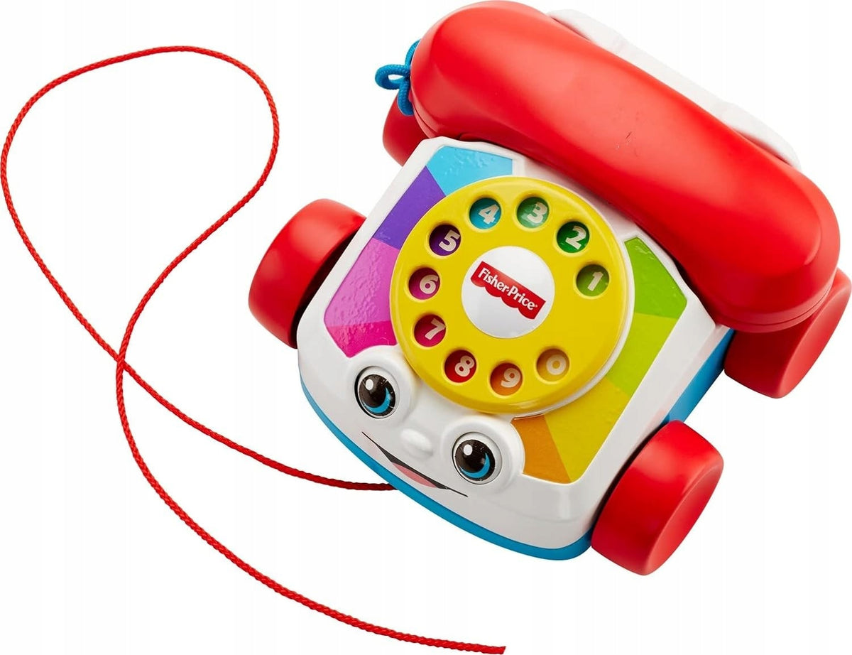 Fisher Price Chatter Telephone FGW66 widok zabawki i obrotowej tarczy z góry
