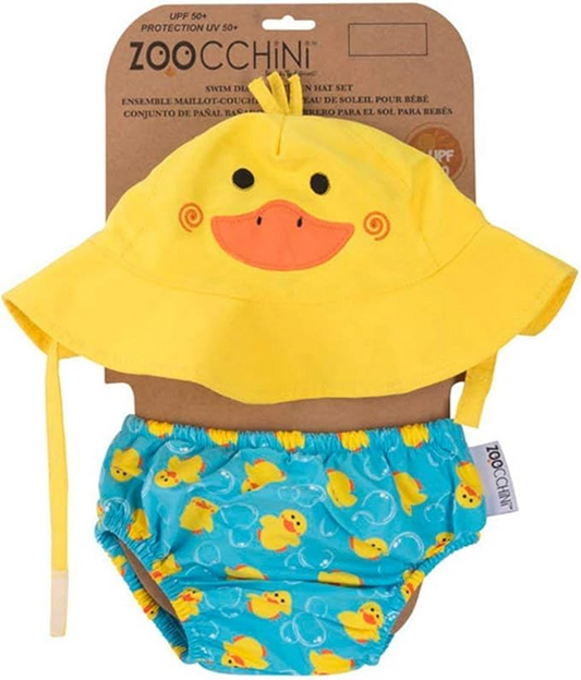 ZOOCCHINI couche de bain + chapeau 6-12 mois
