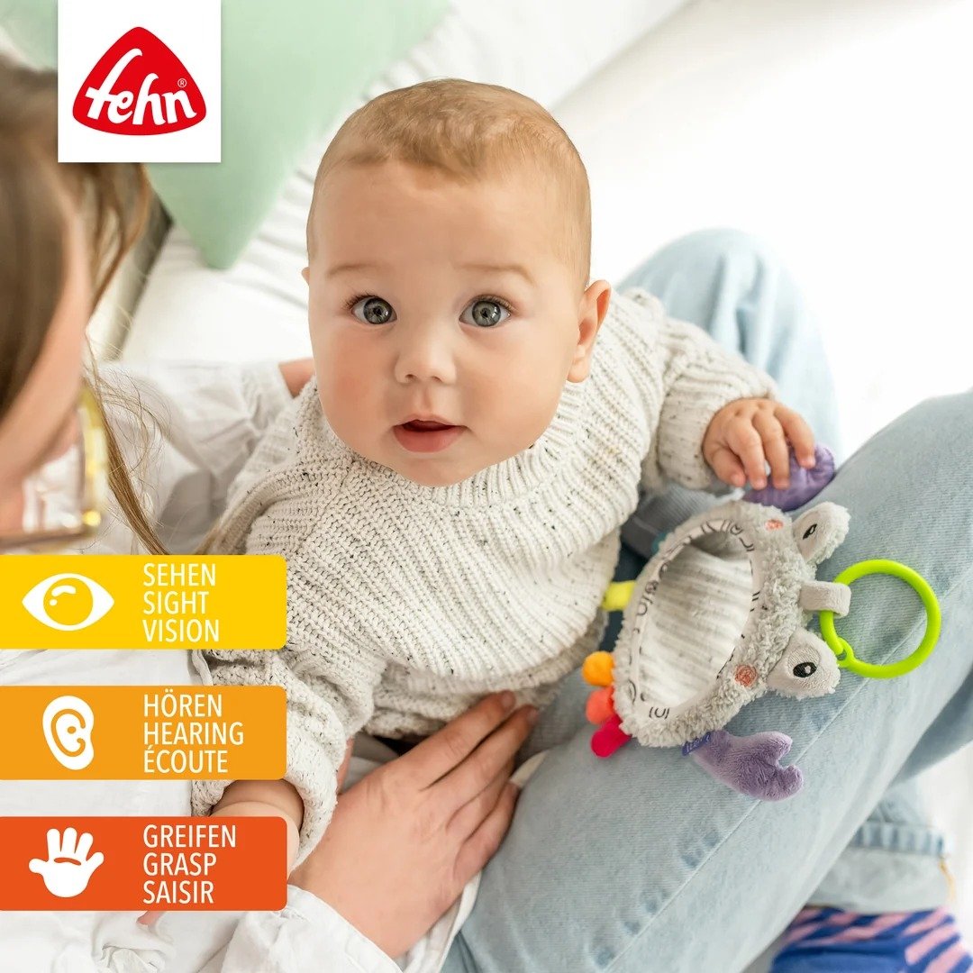 Fehn zawieszka lusterko aktywizujące 0+ 20cm krab, sensoryczna zabawka do wózka i leżenia na brzuszku