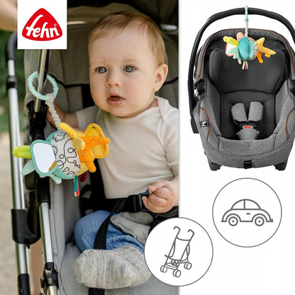 FEHN Dobabydoo hanger met fluitje en spiegeltjes voor kinderwagen, autostoeltje 23 cm