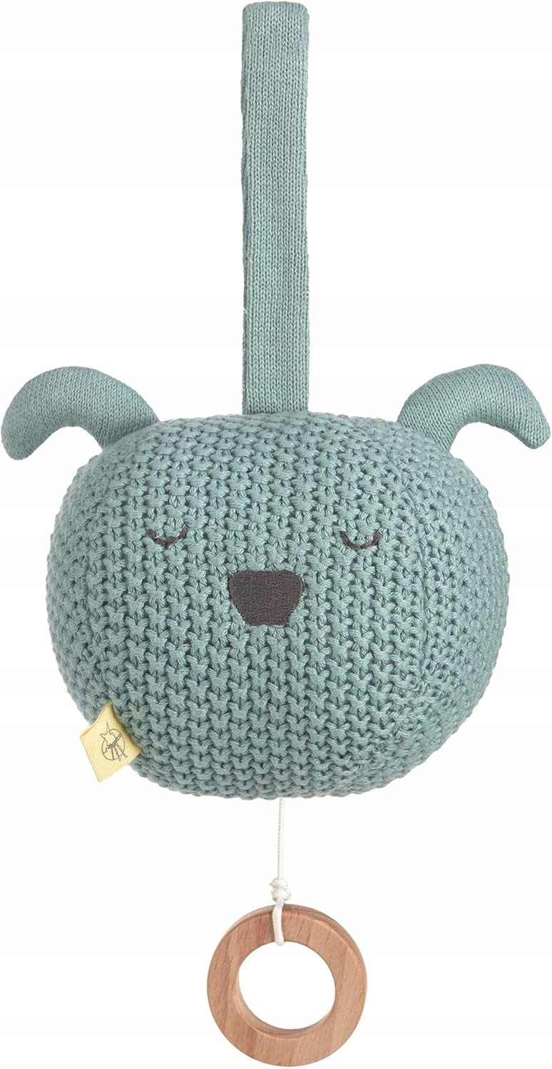 LASSIG Little Chums gebreide knuffel met muziekdoosje HOND