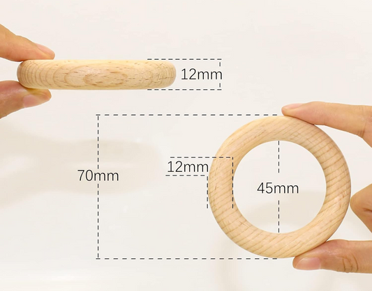 RUBY Kézzel készített, fából készült rágókák 7 cm 8 db